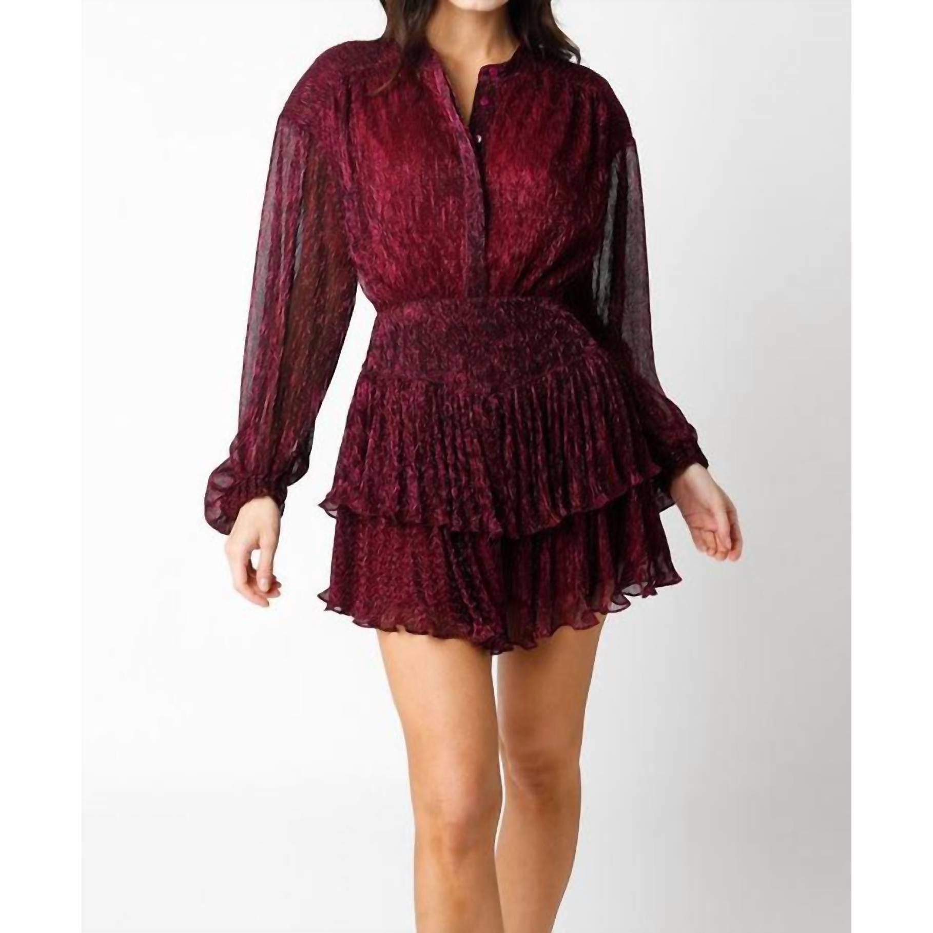 New Olivaceous Lottie Dress In Magenta
